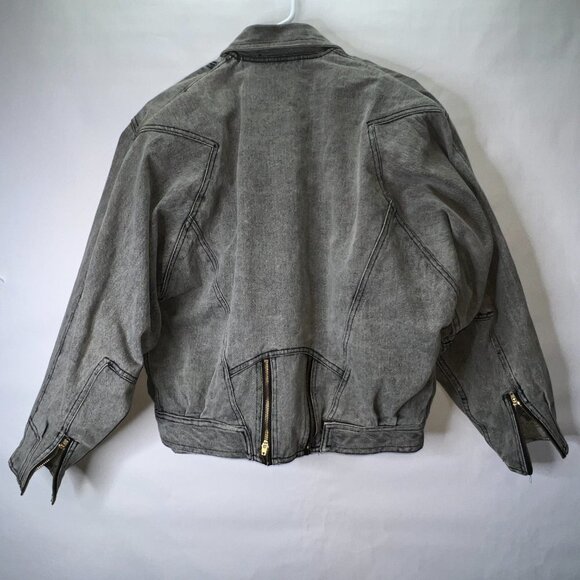 Vintage 80's Double-Breasted Denim Jacket S y2k - Picture 4 of 8